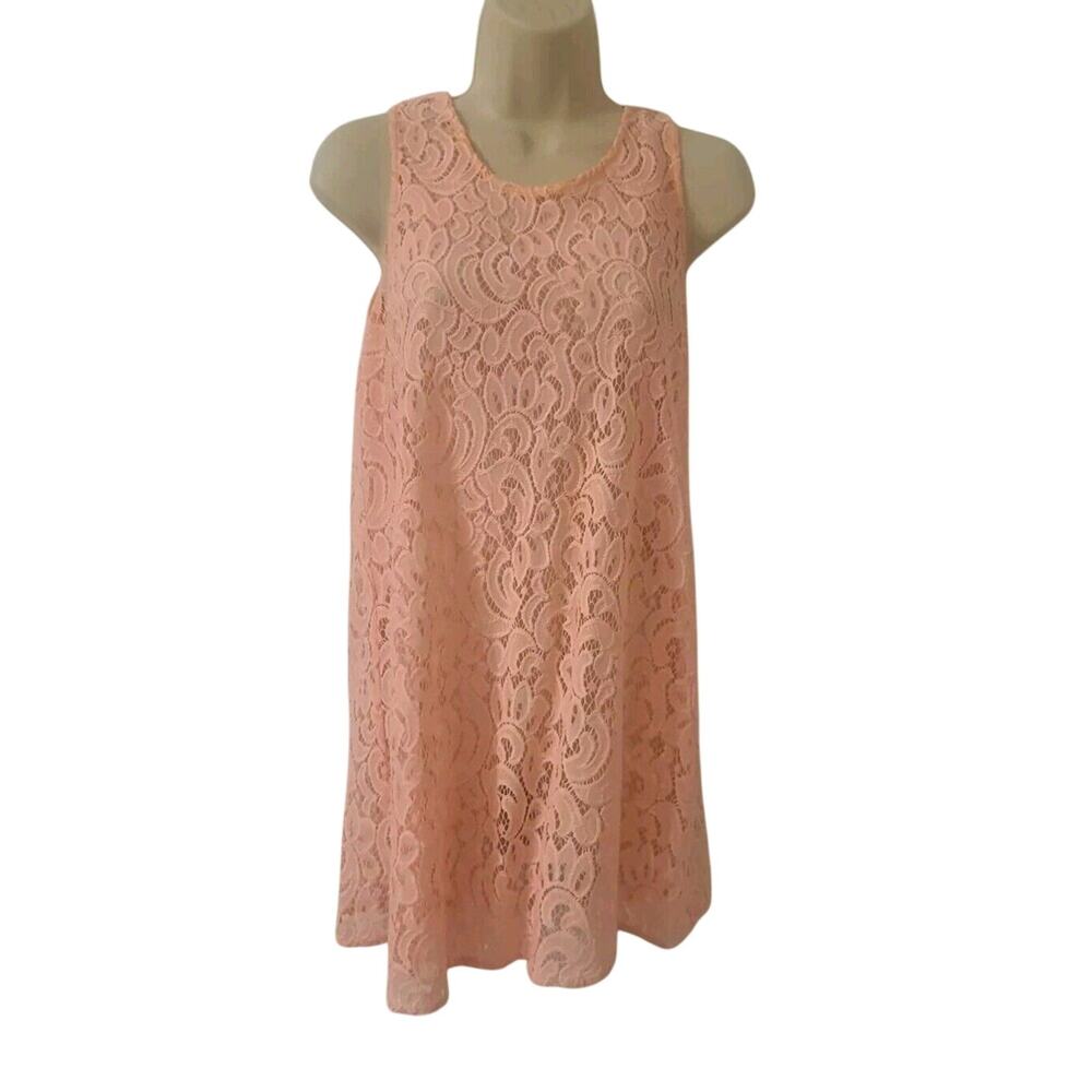 MINKPINK Pink Lace Shift Dress Sleeveless Mini Dress Size Small - Picture 1 of 6